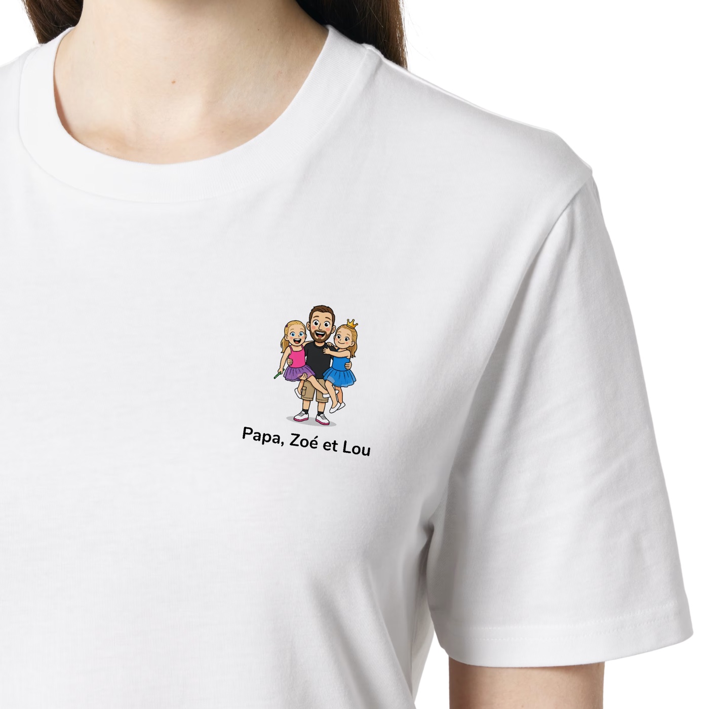 T-shirt personnalisé Papa, Zoé et Lou